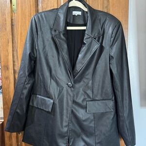 Danielle Bernstein Faux Leather Snakeskin Blazer